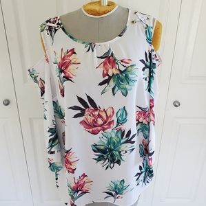 Cold shoulder floral blouse size medium.